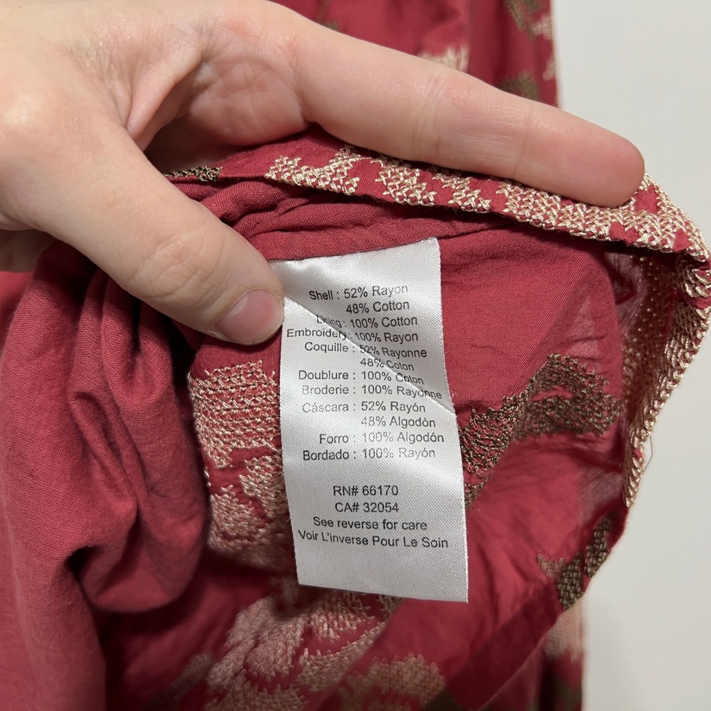 Anthropologie Payal Pratap Embroidered Blouse Size 6 Rhododendron Peasant‎ Top - Picture 5 of 8